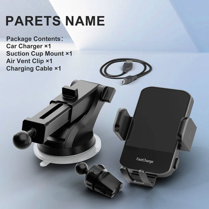 Car Charger Phone Holder 15W Fast Charge Station