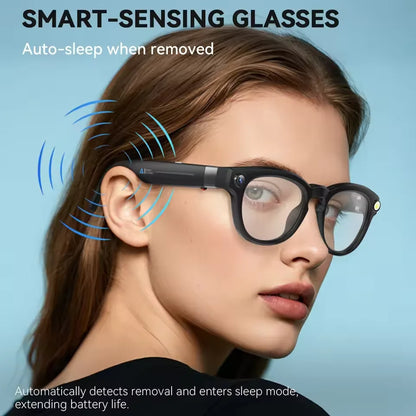 AI Smart Glasses with HD Camera Real Time Translation Bluetooth Audio WiFi Transmission for Android iOS