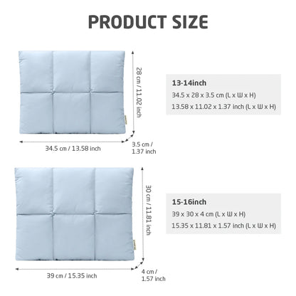 Puffy Quilted Laptop Sleeve – Water-Resistant, Magnetic Closure, Fleece Lining, 13–14" & 15–16", MacBook Air Pro Compatible
