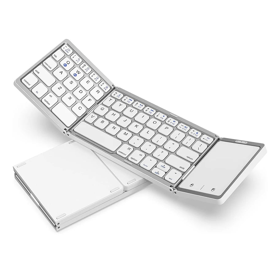 Foldable Wireless Bluetooth Keyboard Rechargeable Portable Keyboard for PC Mac Smartphone iOS Android