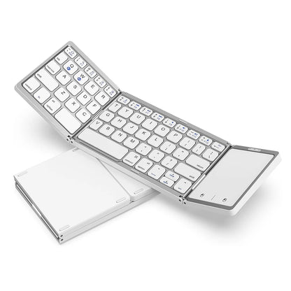Foldable Wireless Bluetooth Keyboard Rechargeable Portable Keyboard for PC Mac Smartphone iOS Android