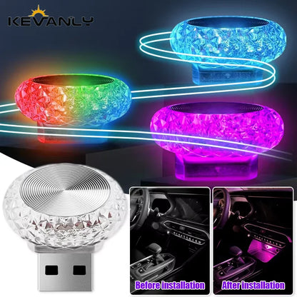 Portable USB Mini LED Ambient Light for Car Interior & Computer