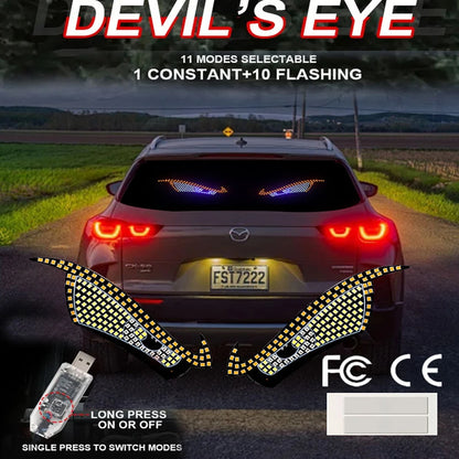 USB Dynamic Devil Eyes RGB LED Panel – Animated Window Display for Car & Truck