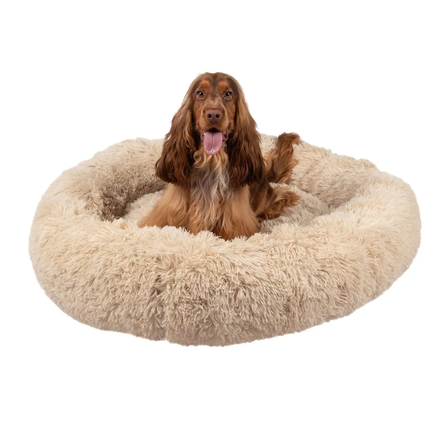 Calming Donut Pet Bed – Orthopedic Round Bed for Dogs and Cats