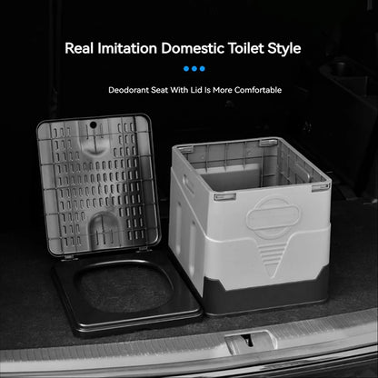 Portable Folding Toilet Collapsible Travel Toilet Anti Odor Storage Box for Car Camping Emergency Use