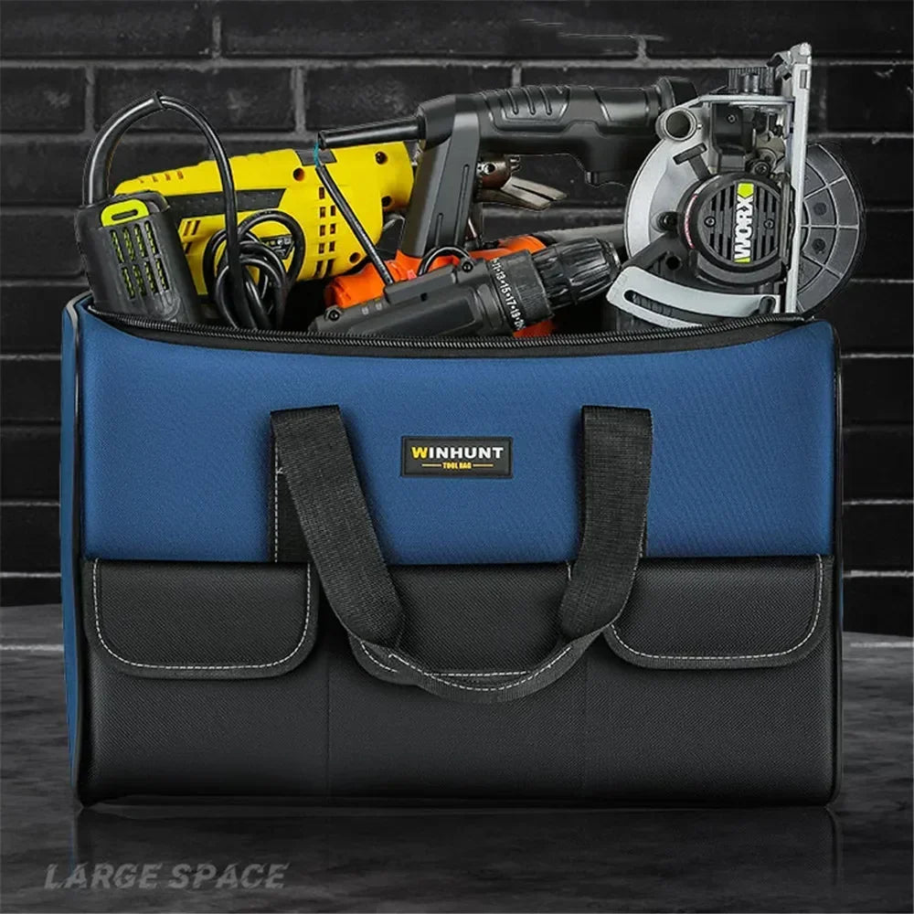 Square Electrician Tool Bag – Waterproof Polyester, Multi-Pocket, Large Capacity, 14" / 17" / 20"