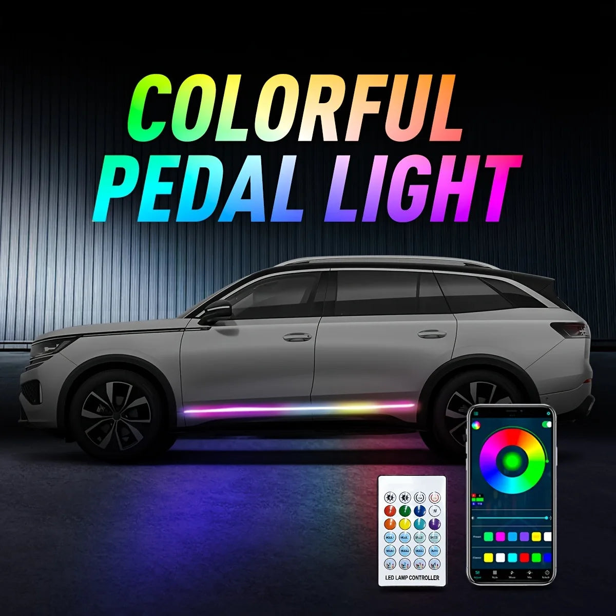 IP68 RGB Car Door Sill Ambient Light Strip – Music Sync, Dream Color, 120/150/180cm
