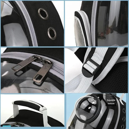 Transparent Space Capsule Pet Backpack Carrier – Foldable Breathable for Cats and Dogs