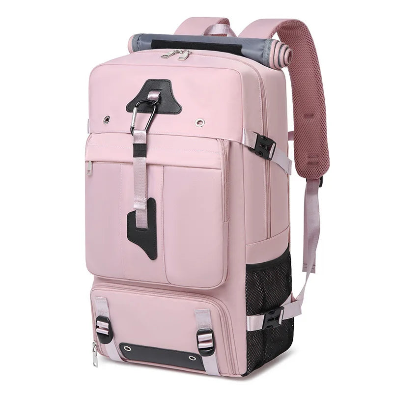 55L Large Capacity Travel Backpack – 15.6" Laptop Compartment, Shoe Pocket, Waterproof for Outdoor & Camping