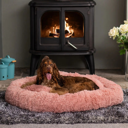Calming Donut Pet Bed – Orthopedic Round Bed for Dogs and Cats