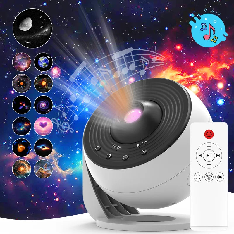 Star Projector Galaxy Night Light HD Image Disc Planetarium Projector with Remote Control and Bluetooth Speaker