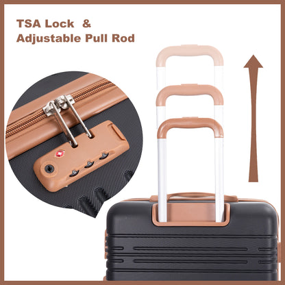 6-Piece Hardcase Luggage Set – Double Spinner Wheels & TSA Lock, 16/20/24/28" Suitcases + Travel Duffle Bag