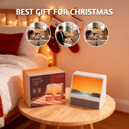 Bluetooth Sunrise Alarm Clock Wake Up Light with White Noise 12 Sounds Dimmable Table Lamp