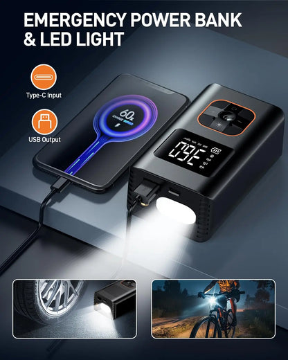 Inflator Portable Air Compressor, 8000mAh Cordless Air
