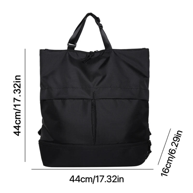 Y2K Nylon Square Backpack – Large Capacity Unisex Bag
