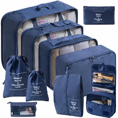 Travel Packing Cubes Set – 7 or 10 Piece Luggage Organizer Bags with Shoe Pouch & Clothes Storage