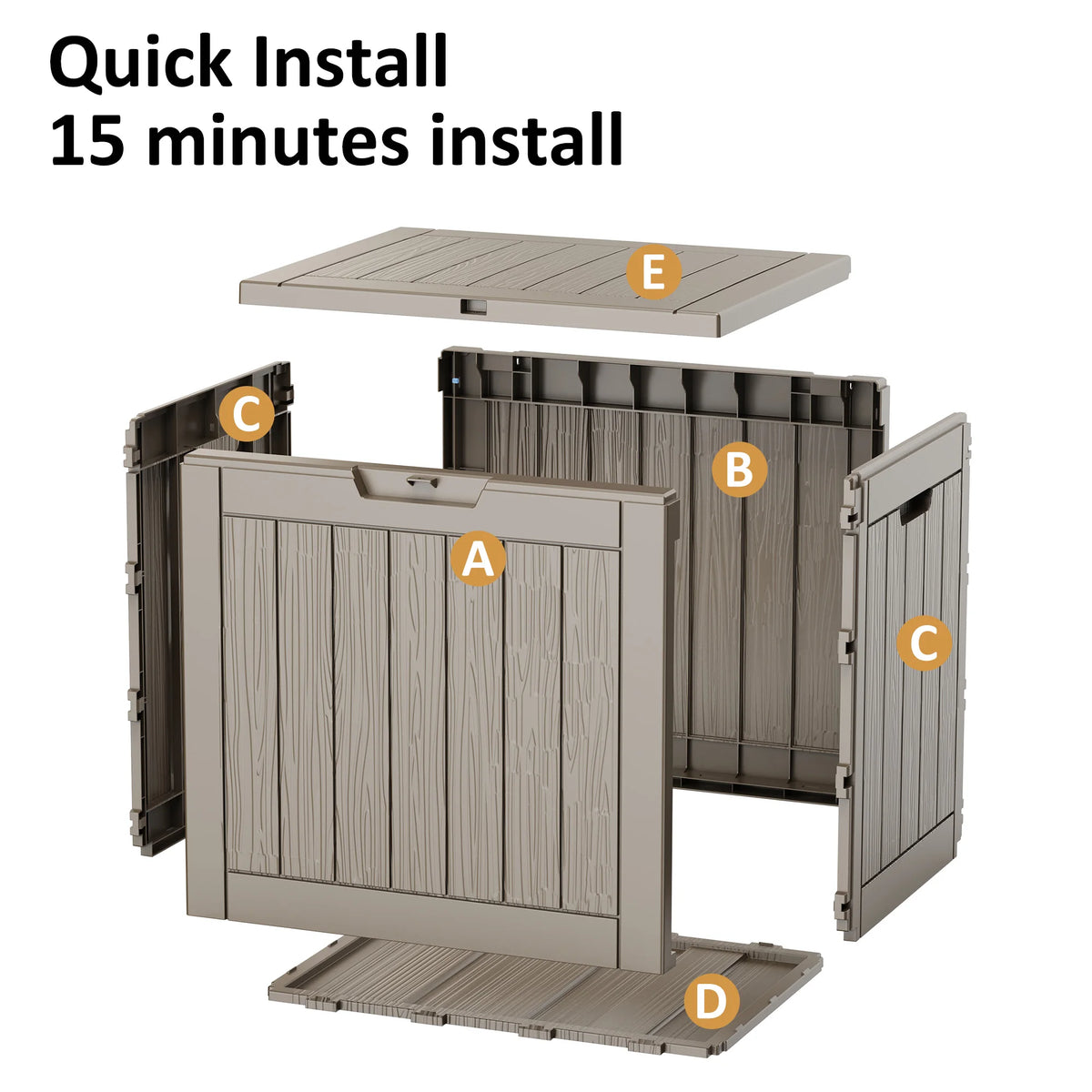 30 Gallon Resin Outdoor Deck Box – Waterproof, UV Protection & Lockable Storage Chest
