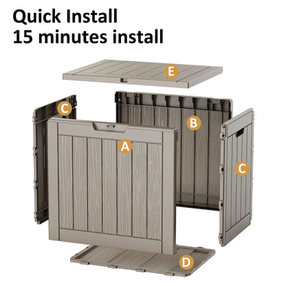 30 Gallon Resin Outdoor Deck Box – Waterproof, UV Protection & Lockable Storage Chest