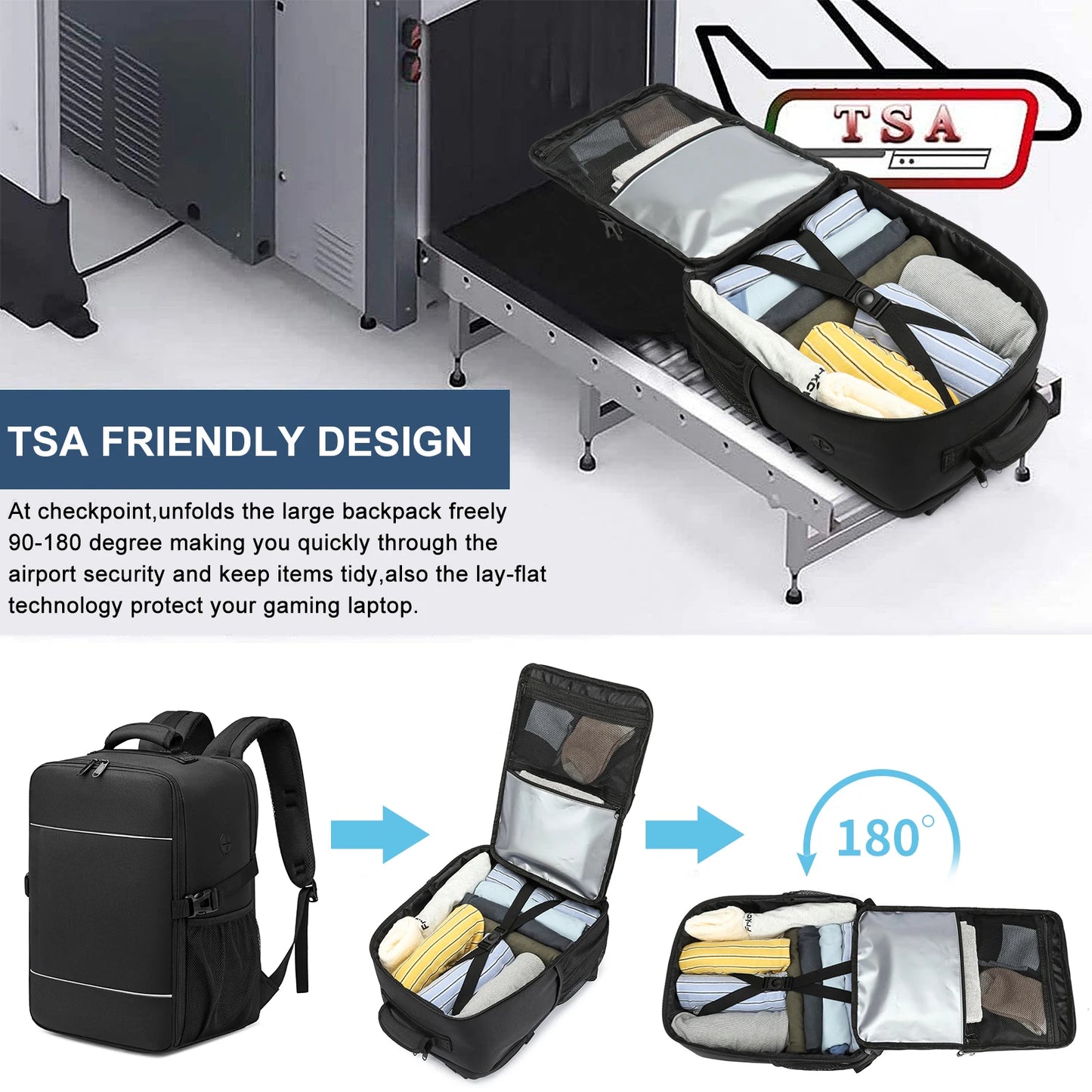 Cabin Bag Backpack 40x20x25 – Airline Carry-On Compliant, Laptop & Travel