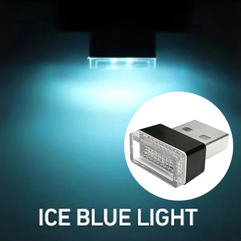 Mini USB LED Car Interior Ambient Light Decorative Plug-In Lamp