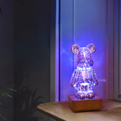 3D LED Night Light Firework Bear USB Color Changing Atmosphere Lamp Desktop Decorative Night Lamp