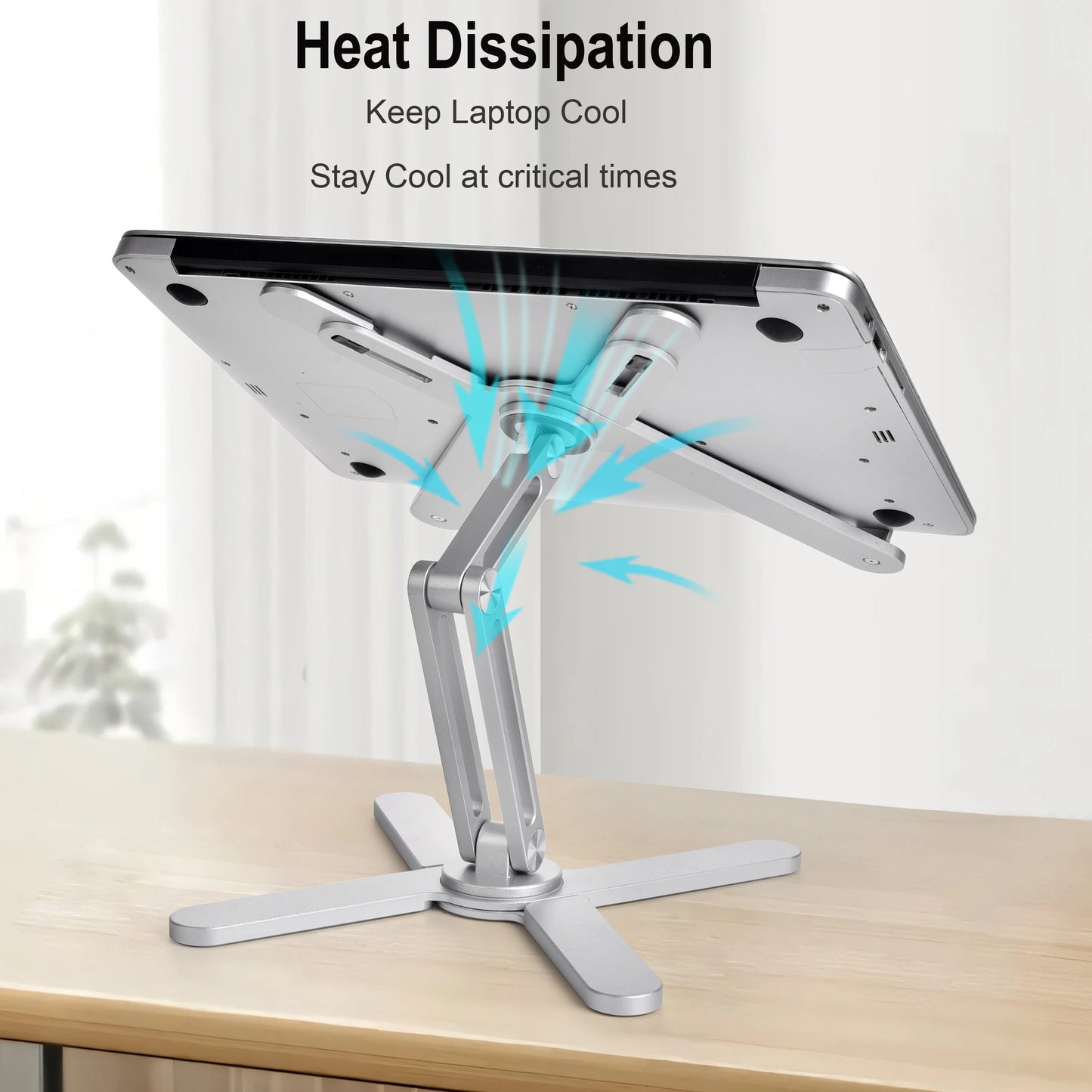 Foldable Laptop Stand 360 Degree Rotation Adjustable Aluminum Alloy Notebook Holder for 10 to 17 Inch Laptops