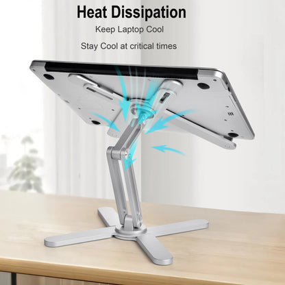 Foldable Laptop Stand 360 Degree Rotation Adjustable Aluminum Alloy Notebook Holder for 10 to 17 Inch Laptops