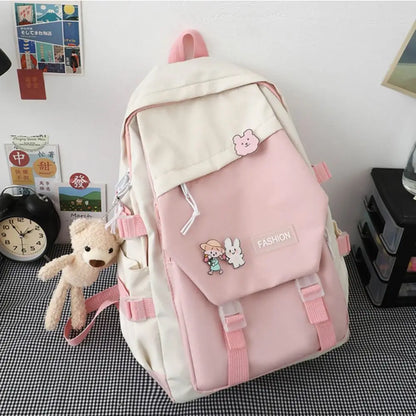 Nylon School Backpack with Optional Accessories