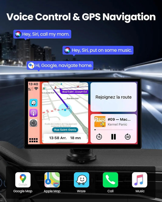 10.1 Inch 4K Car Display with Wireless Apple CarPlay Android Auto Dash Cam and Multimedia System