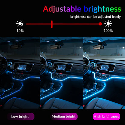 Car Ambient Light RGB Neon Acrylic Strip Interior Lighting Kit with App Control Symphony Streamer