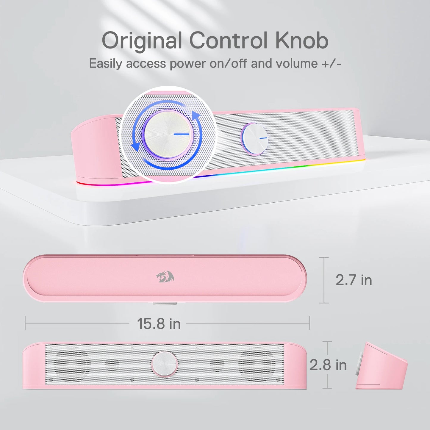 GS560 RGB Desktop Soundbar, 2.0 Channel Computer