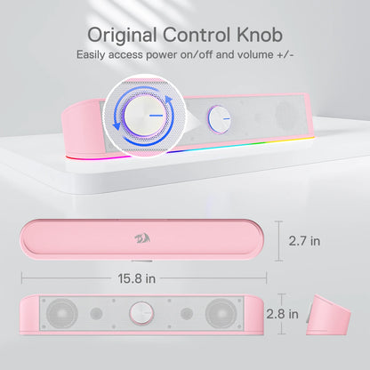 GS560 RGB Desktop Soundbar, 2.0 Channel Computer