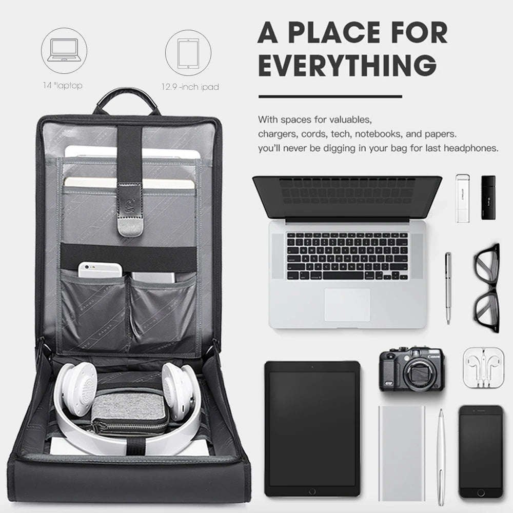 Slim Business Anti-Theft Backpack – TPU, Air Cushion Straps, 14.1" Laptop