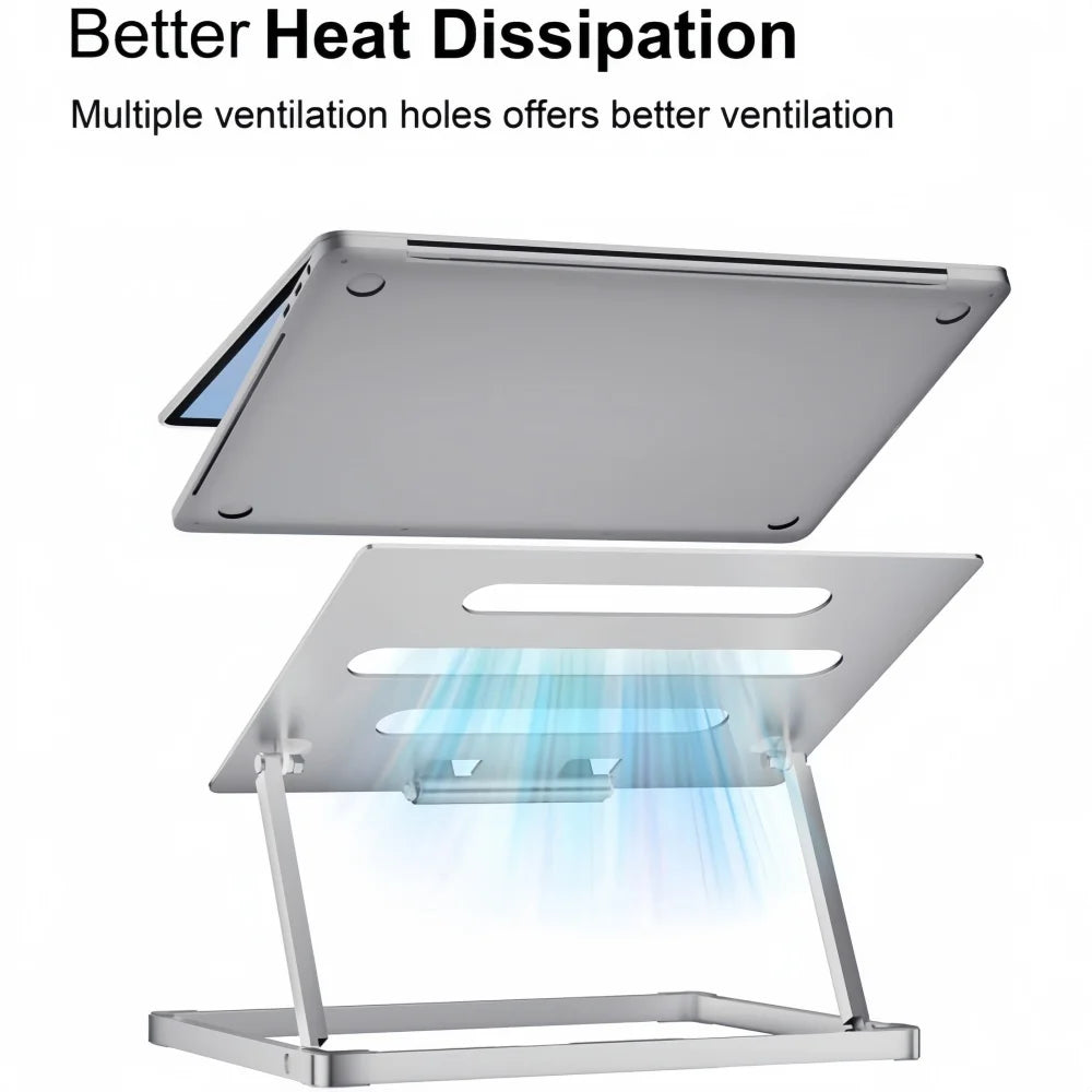 Adjustable Laptop Stand for Desk Aluminum Portable Laptop Riser for Notebooks up to 17.3 Inches
