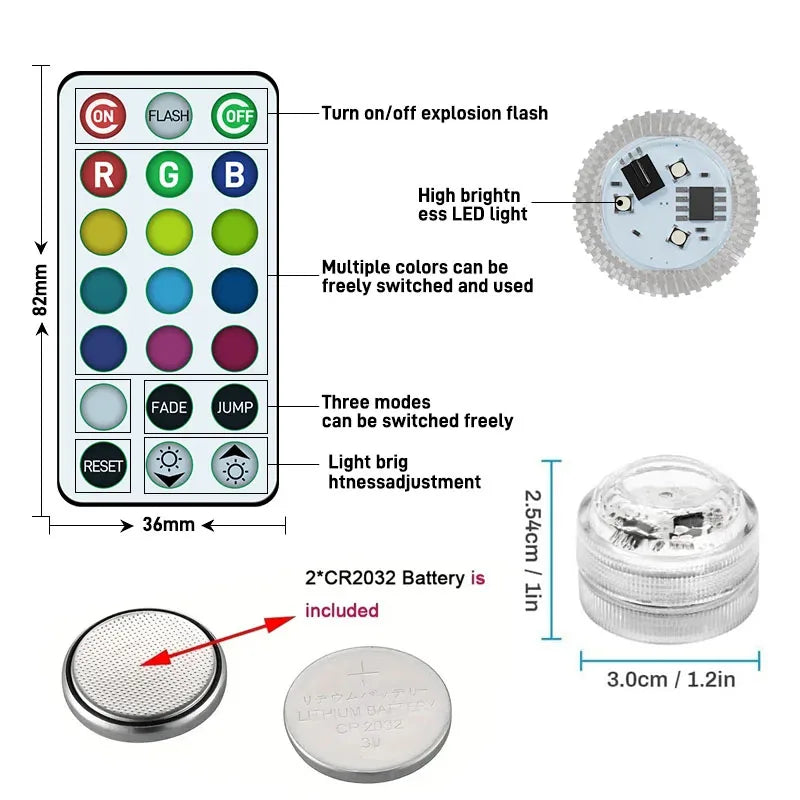 Wireless RGB LED Car Interior Ambient Lights with Remote Control 13 Colors