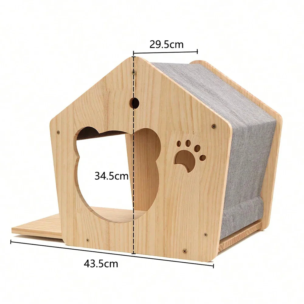 Wall-Mounted Cat Climbing Shelf System – Solid Wood Modular Cat Wall Furniture