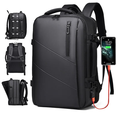 Business Backpack 18" – Water-Resistant PU, Flight-Approved, Overnight & Travel