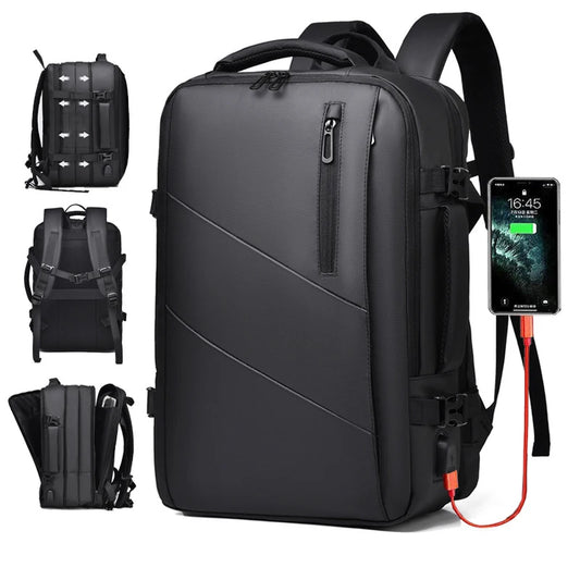 Business Backpack 18" – Water-Resistant PU, Flight-Approved, Overnight & Travel
