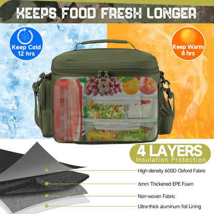Tactical Insulated Lunch Bag for Men – Heavy Duty Thermal Cooler Bag