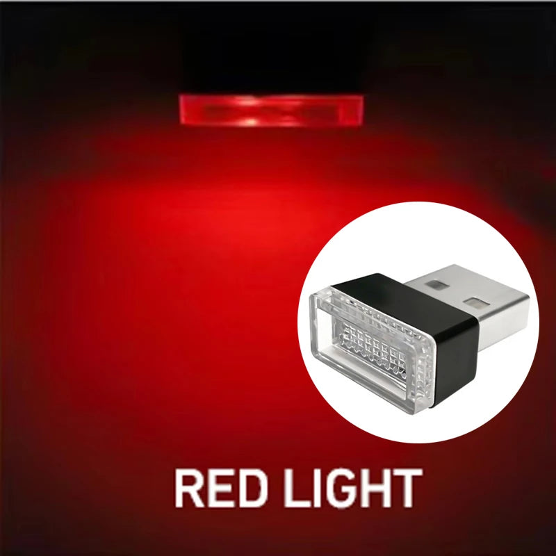 Mini USB LED Car Interior Ambient Light Decorative Plug-In Lamp
