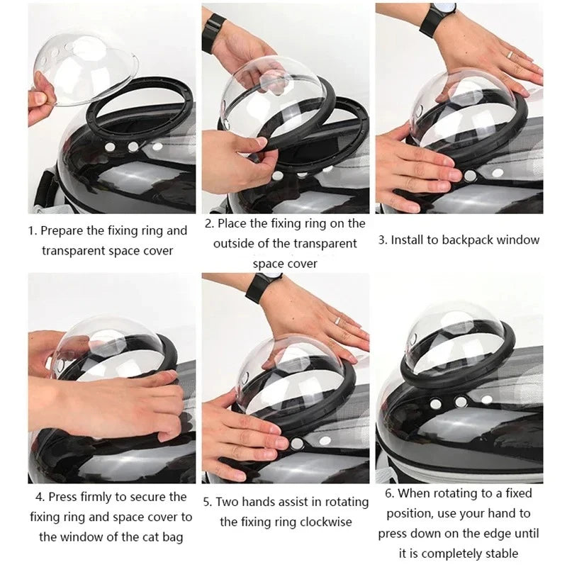 Transparent Space Capsule Pet Backpack Carrier – Foldable Breathable for Cats and Dogs