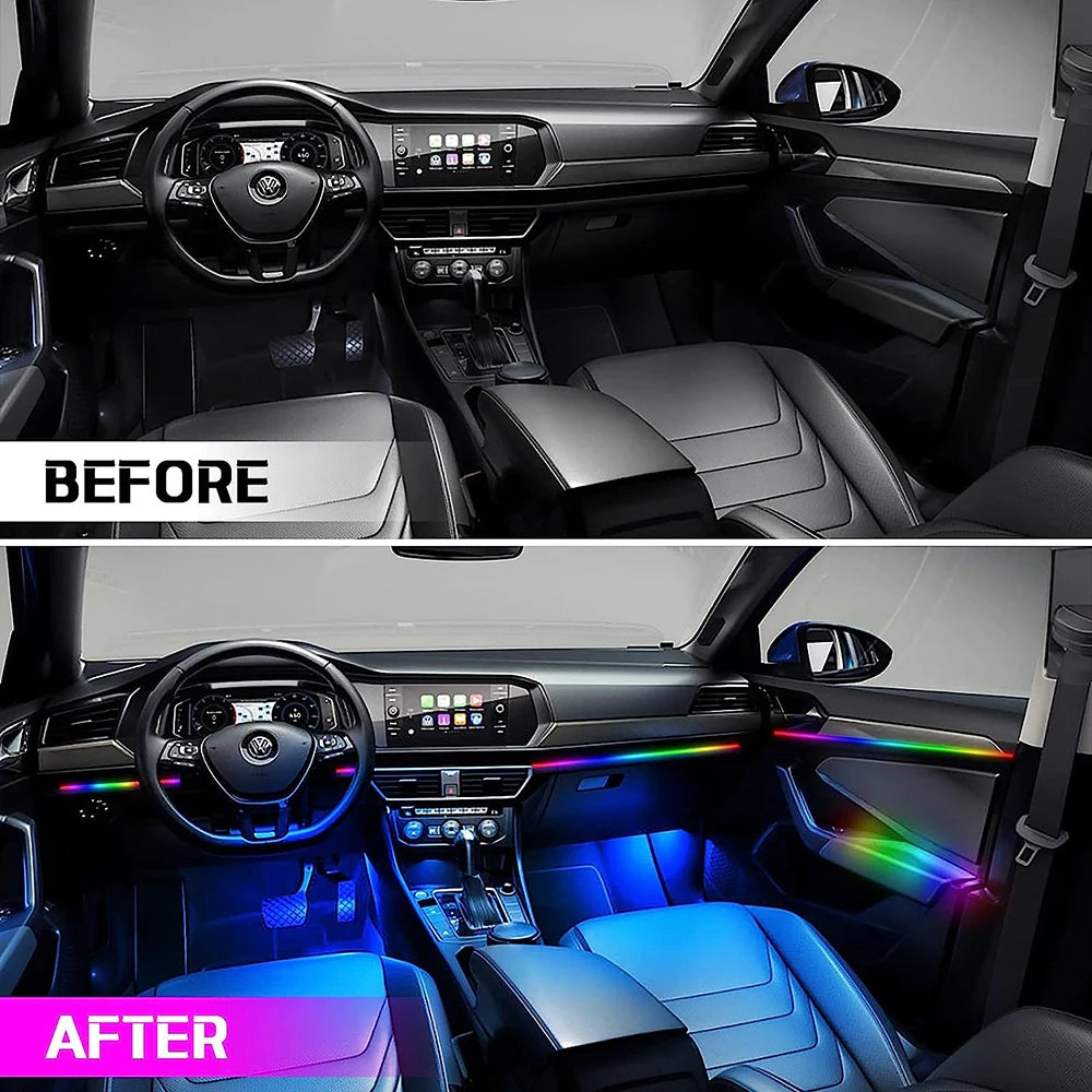 18IN1 RGB Car Interior Ambient Light Kit – Dream Color & Normal, App Control, Full Cabin