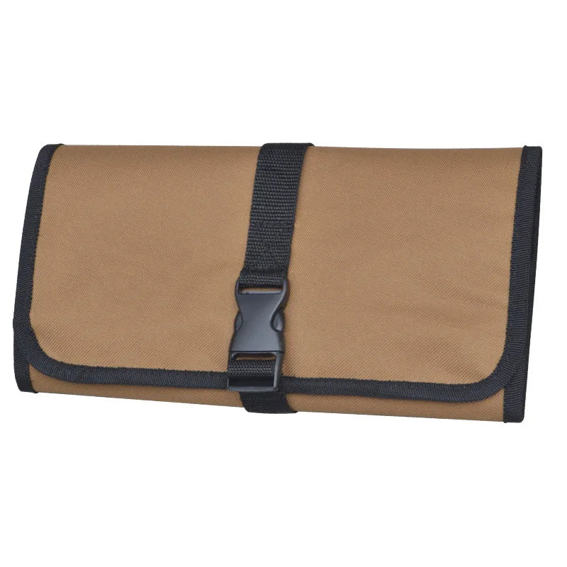 Roll-Up Tool Organizer Pouch – 600D Oxford, Multi-Pocket, Quick-Release Buckle, Wrench Spanner Camping Toolkit
