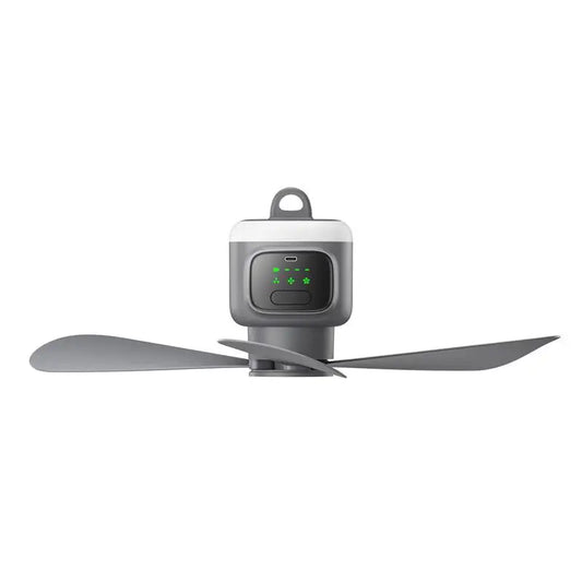 Portable Camping Ceiling Fan 12000mAh Rechargeable Tent Fan with LED Light and Remote Control