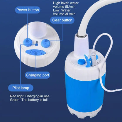 Portable Camping Shower Pump 5000mAh Rechargeable Electric Shower with Digital Display for Outdoor and Travel