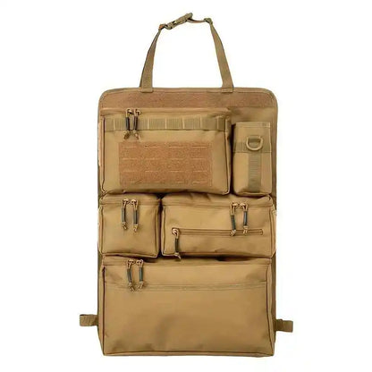 Tactical Car Rear Seat Hanging Storage Bag – Oxford, MOLLE, 60×40cm, Large Capacity, Black / Khaki / CP