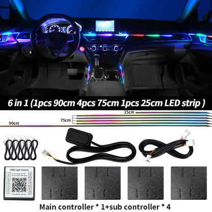Car Interior Symphony Ambient Light Kit – 6 to 22-in-1, 213 Colors, Bluetooth App Control