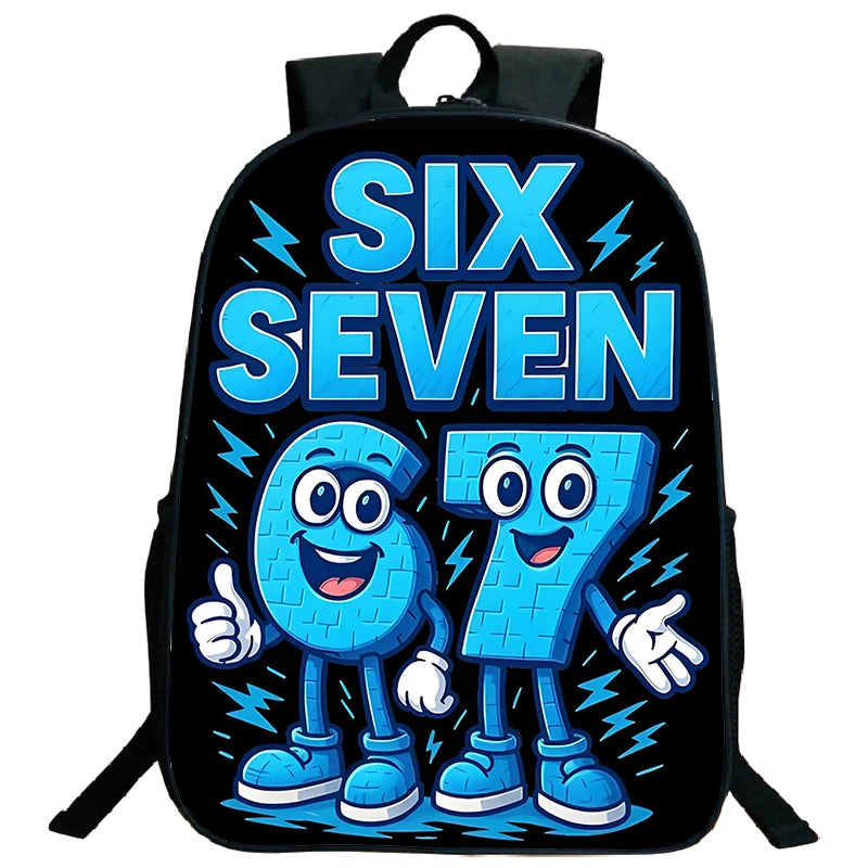 Brainrot 67 Kids School Backpack – Funny Number Print, Lightweight Daypack for Boys & Girls