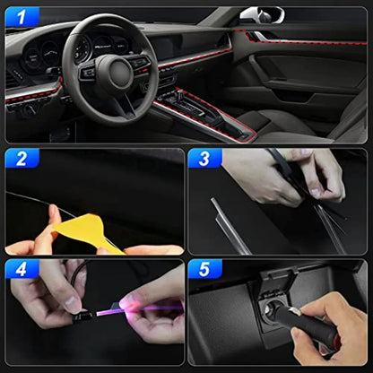 RGB LED Car Interior Ambient Light Kit – App Control, Music Sync, Up to 8m