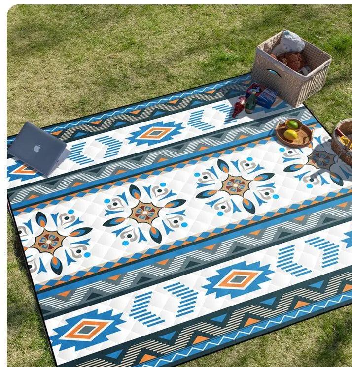 Waterproof Picnic Blanket 200x200cm Large Outdoor Beach Mat with Carry Handle for Camping and Travel